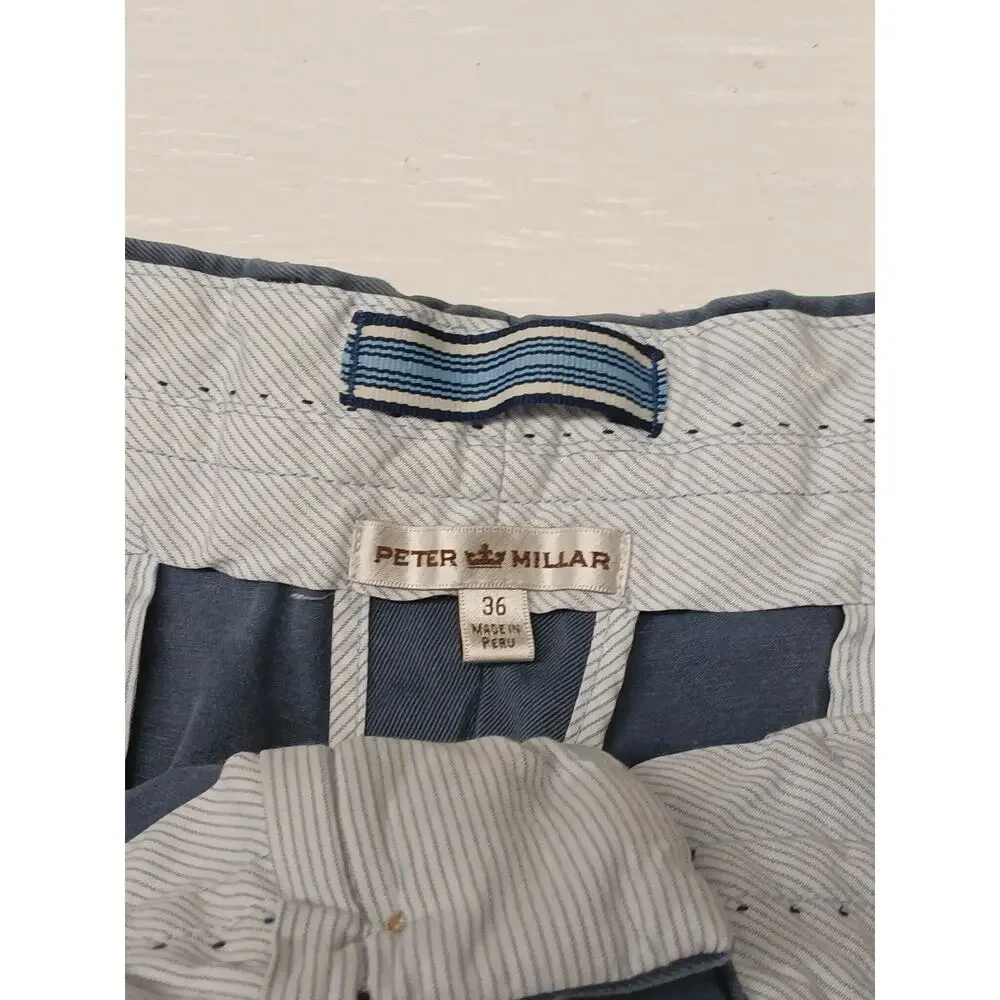 Peter Millar 36 Faded Blue Comfort Dress Casual Khaki Dress Pants - Picture 6 of 7